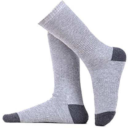 HOXMOMA Rechargeable Battery Electric Heated Socks, Comfortable Winter Thermo-Socks for Men Women, Cold Weather Thermal Socks Outdoor Sport Camping Hiking Warm,Gray,M