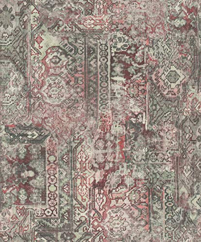 Rasch Tapeten Vliestapete (Vintage) Grün rosa 10,05 m x 0,53 m BARBARA Home Collection II 536522