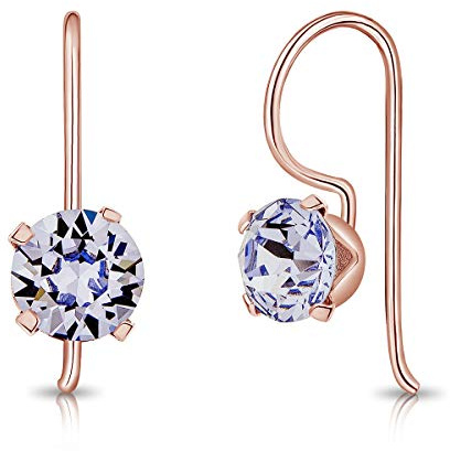 DTPsilver® - Orecchini Pendenti Donna Argento 925 Placcati Oro Rosa 18K - Orecchini Punto Luce Oro - Orecchini Placcati Oro - Orecchini a Monachella - Orecchini Donna Pendenti