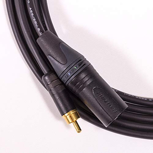 3m AES to SPDIF Cord. 110ohm Mogami 3080 Digi Black Cable. Neutrik Gold Male XLR