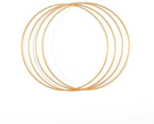 Vaessen Creative Metallringe Ø25cm 3mm Gold 4Stücks, Golden