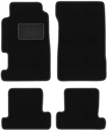 Velours-Fußmatten passend für Honda Prelude IV 1991-1996, Schwarz, LUX | passend für Coupé; Velours-Teppich (Polypropylen), ca. 6,5 mm; rutschfest, Universal-Befestigungen
