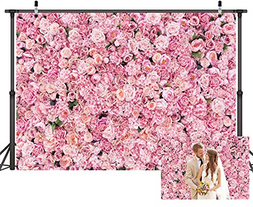 LYWYGG 8x6FT Fleur Fond Mur Fleur Fond 3D Rose Fleur Fond Mariage Fiançailles Mariage Décoration Fête d'anniversaire Fond Studio Fond CP-314-0806
