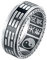 HIJONES Herren Edelstahl Yin Yang Tai Chi Amulett Taoist Mantra Spinner Ring Größe 52