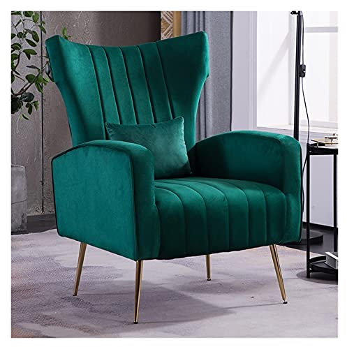 DUNAKE Liegesessel Relaxsessel,Armsessel Relaxsessel Wohnzimmer Loungesessel ​einfacher Stoffsessel mit weichem gepolstertem Kissen Warme,für Wohnzimmer, Schlafzimmer, Arbeitszimmer, Balkon, Grün