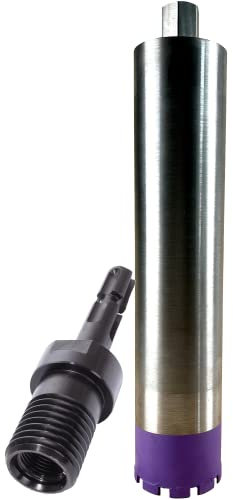 BoDi-TOOLS | Diamantbohrkrone 1 1/4 Zoll Aufnahme, Nutzlänge 400mm, Dosenbohrer für Beton | Ø 52mm & SDS Max Adapter