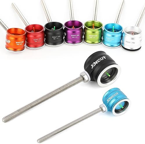 Bogenschießen Visier Recurvebogen Bogenvisier Single Pin Sight Fiber Optical Zielvisier Bogenvisier Jagdvisier für Recurve Bogen Jagdzubehör Rechte oder Linke Hand (1.0, Orange)