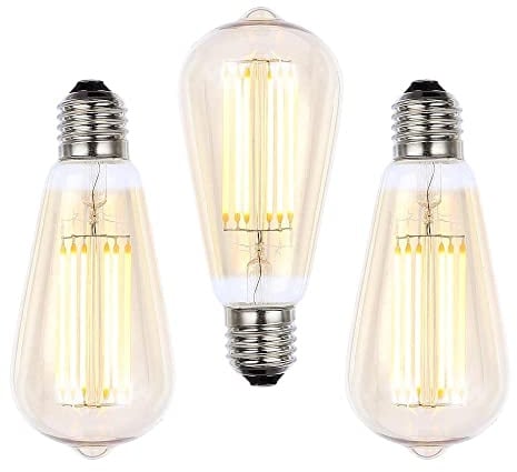 LITECRAFT Light Bulb 6 Watt E27 Edison Screw LED Filament Teardrop Fitting in Gold Tint - 3 Pack