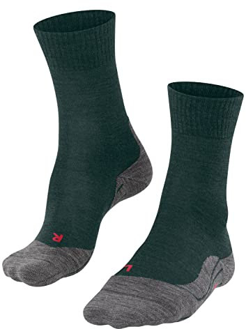 FALKE Herren Wandersocken TK5 Wander M SO Wolle Funktionsmaterial antiblasen dünn 1 Paar, Grün (Holly 7385), 44-45