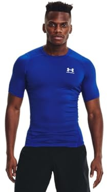 Under Armour HeatGear Kompressions-T-Shirt für Herren, kurzärmelig, Royal/Weiß, 4X-Large Hoch