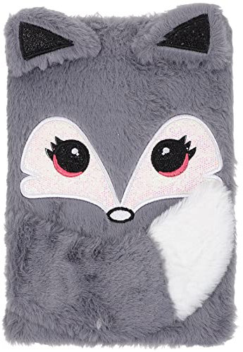 NUOBESTY PlüSch Notizbuch A5 FüR MäDchen - Flauschiges Tagebuch Mit Fuchs Design, Weiches Und Tragbares Notizbuch FüR Kinder, Ideal FüR Tagebuch, Notizen Und Zeichnungen