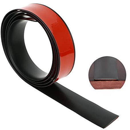 Self Adhesive Floor Transition Strip, Flexible Laminate Flooring PVC Flat Door Threshold Strip 4cm Width Floor Edging Trim Strip for Tile Wood Joins Gap (Black, 10M)