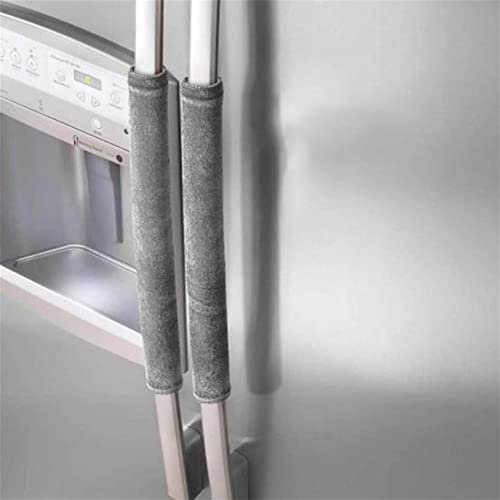 WKLLK 2 Pcs Refrigerator Door Handle Covers, Anti Dirty Fridge Door Handle Protector Antiskid Kitchen Appliance Covers For Refrigerator And Oven,Light Grey