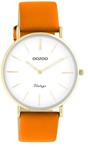 Oozoo Damen Armbanduhr Vintage Series C20307 Analog Leder orange UOC20307 Analoguhr