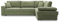Ecksofa FESTINA 290/230 mit schlaffunktion und Bettkasten - L-förmig - Stoff Cordstoff - Eckcouch mit dekorativen Kissen (RECHTS, POSO 047 Olivgrün)