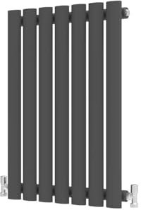Radbliss Radiatore Orizzontale Colonna Ovale 600x413mm Antracite Singolo Riscaldamento Centrale Designer RAD