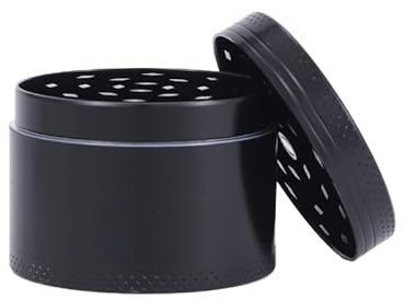 Grinder/Crusher | 4-teiliges Set aus Aluminium (Zink Legierung) | 50mm - 90 gramm | Gewürze Tabakwaren Hanf Spices Kräuter (Schwarz)