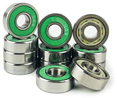 EICOFF ILQ-9 Kugellager 16 Stück 608 ILQ-9 Kugellager mit tiefem Schlitz, 6 Kugeln, 8 x 22 x 7 mm, Halterung aus verchromtem Stahl, Kugellager für ABEC-9 Schlittschuhe