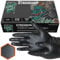 Xtremeauto Guantes de nitrilo – Guantes desechables, guantes negros con agarre de diamante, guantes de nitrilo sin polvo y sin látex, guantes de goma extra gruesos y fuertes (1 caja, extragrande)