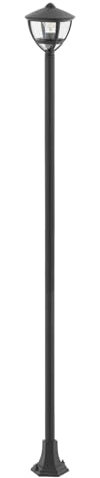 Licht-Erlebnisse Stehleuchte außen IP44 Schwarz E27 200 cm hoch B: 17,5 cm aus Aluminium Modern Wegeleuchte Haus Terrasse Mastleuchte Garten