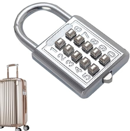 Cerradura de taquilla escolar pequeña de 8/10 dígitos – Práctico candado de seguridad de combinación de regalo, candado de código digital para exteriores Weiting