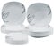 Virsus Servizio di Piatti QUADRATI per 6 Persone 7106, 18 Piatti in Porcellana color Bianco con Righe, Set composto da Piatto Fondo Diam.20,5cm, Piatto Piano Diam.24cm e Piattino Dessert Diam.19cm
