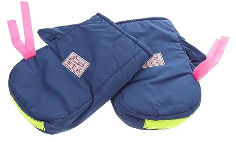 PartyKindom 2paare Winterhandschuhe Für Und Fahrrad Dicke Plüschige Schutzhandschuhe Für Outdoor-aktivitäten Blau Innenfarbe Zufällig