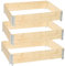 Garronda naturbelassene Hochbeete für Garten Palettenrahmen 120x80x20 cm Hochbeet Holz 3 Stück steckbar stapelbar faltbar für Pflanzen Blumen Kräuter Obst und Gemüse GD-0075