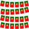 10m Flaggenkette Girlande mit 30 Portugal Flagge,Oly Flagge Portugal Fahnenkette Wimpelkette für EM Deko,Portugal Fanartikel Portugiesische Fahne für Oly Deko 2024,Euro Fußball Party