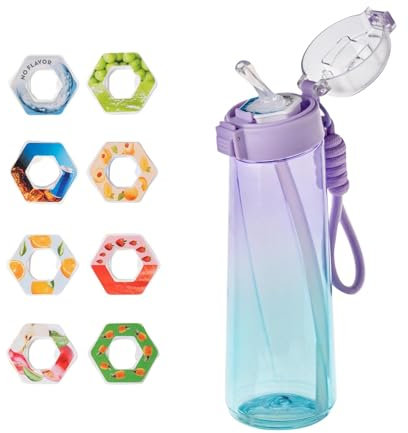 850ML Neu Trinkflasche Flasche Original Set - Wasserflasche Starterset 0 Zucker Wasserflasche mit 8 Geschmackskapseln für ein erfrischendes Trinkerlebnis Sport Original Set 2024 (A01,850ML)