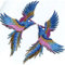 HIQIU 1 Paar Phoenix Vögel Stickerei gestickte Patch Eisen auf Applikationen für Kleidung Aufnäher Patches für Jeans Jacke