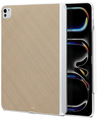 PITAKA Funda para iPad Pro de 11 pulgadas 2025/2024, funda compatible con teclado mágico para iPad Pro M5/M4, compatible con carga de lápiz Apple, hecha de fibra de aramida [MagEZ Case 2 - Amarillo