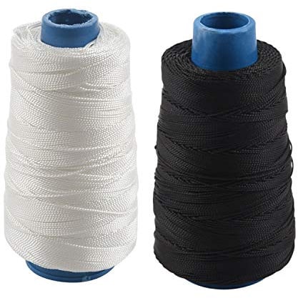 2 cuerdas de nailon trenzadas de 400 m, cuerda de pesca, cuerda de coser, línea de cometa, color y negro