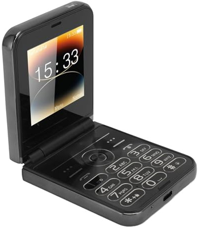 Tosuny Cellulare Flip per Anziani, Cellulare Flip 2G con Tasti Grandi, Display HD da 2,6, 5 Slot per Schede, Fotocamera HD, Torcia LED, Suono Chiaro e Forte, Batteria da 1400mAh (BLACK)