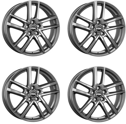 4x Rial Felgen Alufelgen Astorga 7.5Jx19 ET49,5 5x114,3 graphit kompatibel mit HYUNDAI Grand Santa Fe i20 i30 Ioniq Ioniq5 Kona Kona N Nexo Sant