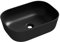 Eridanus Évier de salle de bain rectangulaire à poser – Lavabo carré en porcelaine vitreuse – Lavabo en céramique pour toilettes, vestiaires – Noir mat – 465 x 325 x 135 mm
