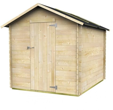 Franco Gartenhaus aus Holz, 178 x 218 cm, mit einzelner Blindtür – Boden nicht im Lieferumfang enthalten