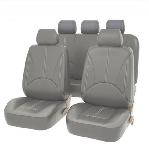 DZSFSTRHRRT AutositzbezüGe Set 9PCS Leder Auto Sitzbezüge Für Toyota Für Avalon Für Avensis Für Allion Für Auris Für Crown Auto Sitzkissen Auto-SchonbezüGe(Grau)
