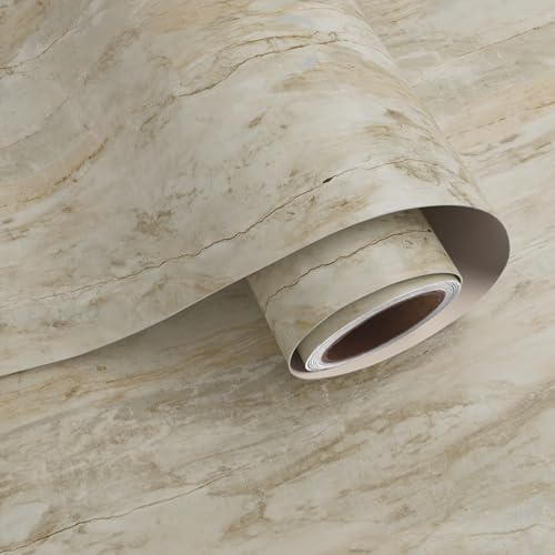 VaryPaper Peel and Stick Retro Marble Wallpaper Washable Kitchen Wallpapers 40cmx800cm Marble Sticky Back Plastic Vinyl Wrap for Kitchen Cupboards Counter Top Vinyl Covering Adhesive Shelf Liner