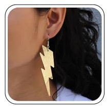 Inateannal Große Blitz Ohrringe Gold Blitz Baumeln Ohrringe Blitz Blitz Tropfen Ohrringe Übertrieben Blitz Große Ohrringe Statement Metall Donner Ohrringe Schmuck Für Frauen