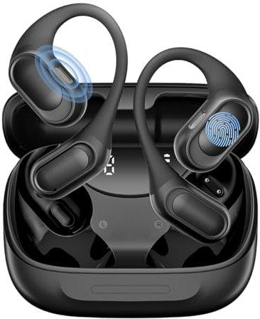 Blackview Auriculares Inalámbricos Deportivos, Auriculares Bluetooth 5.4, Cancelacion Ruido ENC Cascos Inalambricos Running, IPX7 Impermeable/Pantalla LED, Carga Rápida USB-C, Compatibles iOS/Android