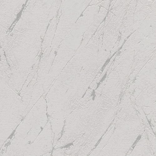 Profhome Marmoroptik Tapete 393361-GU Vliestapete grau silber 0,53 m x 10,05 m / 5,33 m2