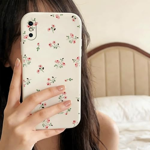 QIODAYI Compatible avec iPhone X/iPhone XS | Coque TPU et Silicone aux Petites Fleurs Aromatiques