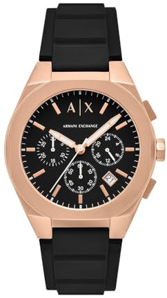 Armani Exchange Herrenuhr, Quarz-Chronographenwerk und 42 mm Gehäusegröße mit Silikonarmband
