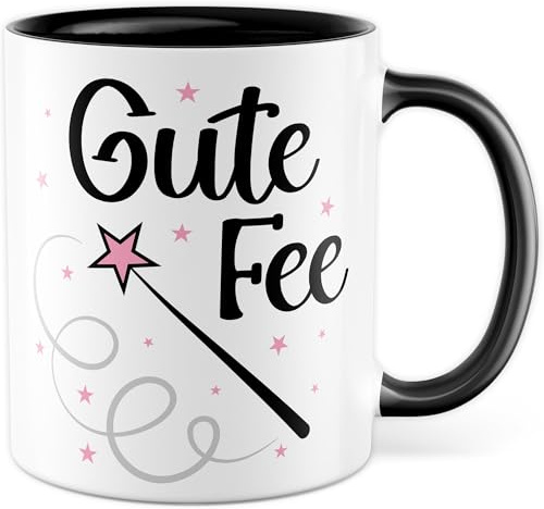 Fee Tasse mit Spruch – Geschenk Gute Fee – Kaffeetasse 330ml aus Keramik – Mutter Oma Kollegin Frau Freundin Büro Kaffee-Becher
