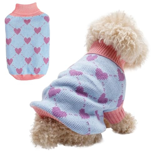 Hundepullover, Hund Rollkragenpullover Strickpullover, Winter Warmer H-undepullover, Hun-depullover Kleine Hunde, Weihnachten Hund Pullover, Haustier Pullover Rollkragen, für Kleine Hunde und Katzen