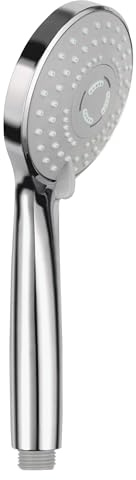 Balneo Pommeau Douche – Douchette à 3 modes : Pluie, Massage, Mix – Pommeau de Douche Léger & ergonomique – Raccord universel 1/2 – douchette économiseur d'eau – Inox – Cascade Modèle 3