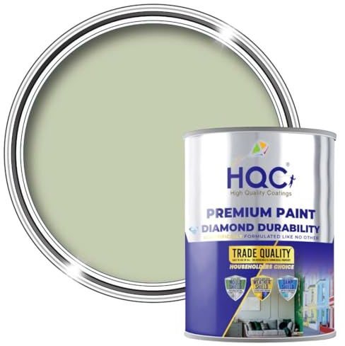 HQC Weather Shield Masonry Paint - Sage Green - 2.5 Litre | Exterior Paint Suitable For All Outdoor Bricks, Concrete & Patios | Storm-Proof - Weatherproof Technology | Durable Matt Emulsion
