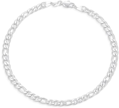 SLOONG Armband Herren Silber 925-5MM Figaro Kette Silber Armband Silber Armband Herren 925 Partner Schmuck Geschenke für Männer Papa Freund Ehemann 19cm
