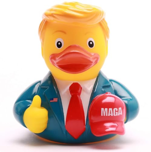 Duckshop I Badeente President I Quietscheente I Quietscheentchen L: 8,5 cm I Geschenk für Poitik-Fans I Präsent für Sammler I